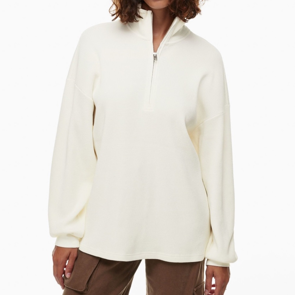 NEW Aritzia Wilfred Free Loft Longsleeve Quarter-Zip Pullover Waffle size xs - Picture 1 of 5